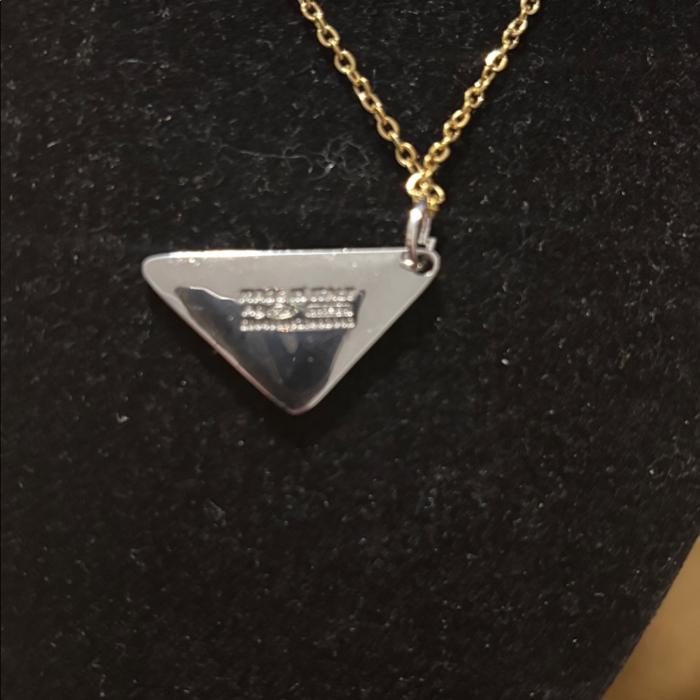 Prada Silver with Blue Triangle Pendant - Picture 5 of 5